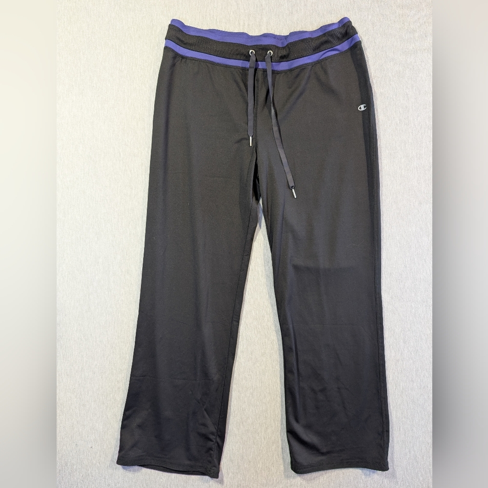 Champion Jogging Yoga Pants Women's XL Black Purple Leggings